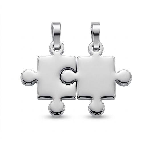 Ciondolo in acciaio inossidabile placcato oro 18K "Puzzle"