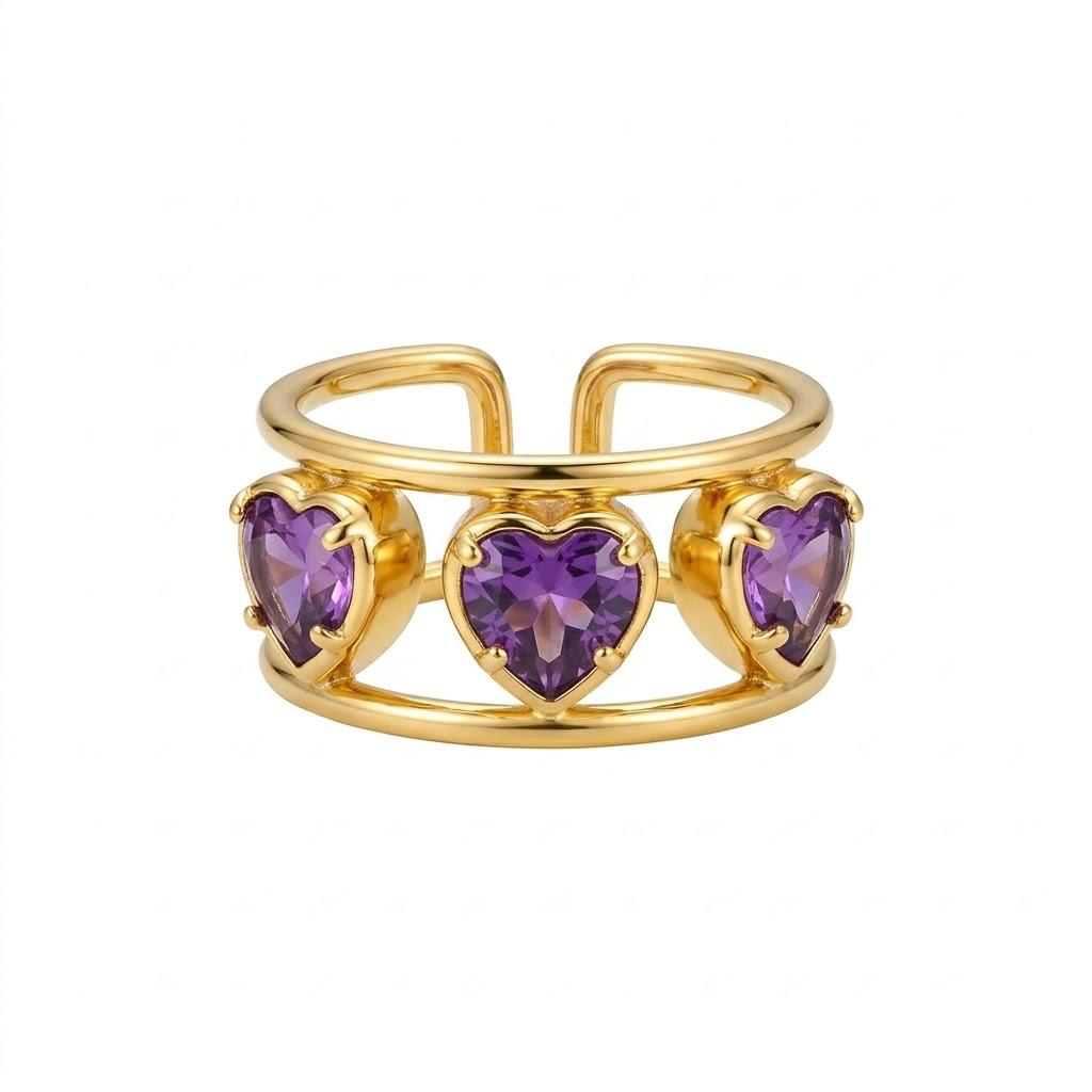 Anello regolabile waterproof placcato oro 18K "Cupido"