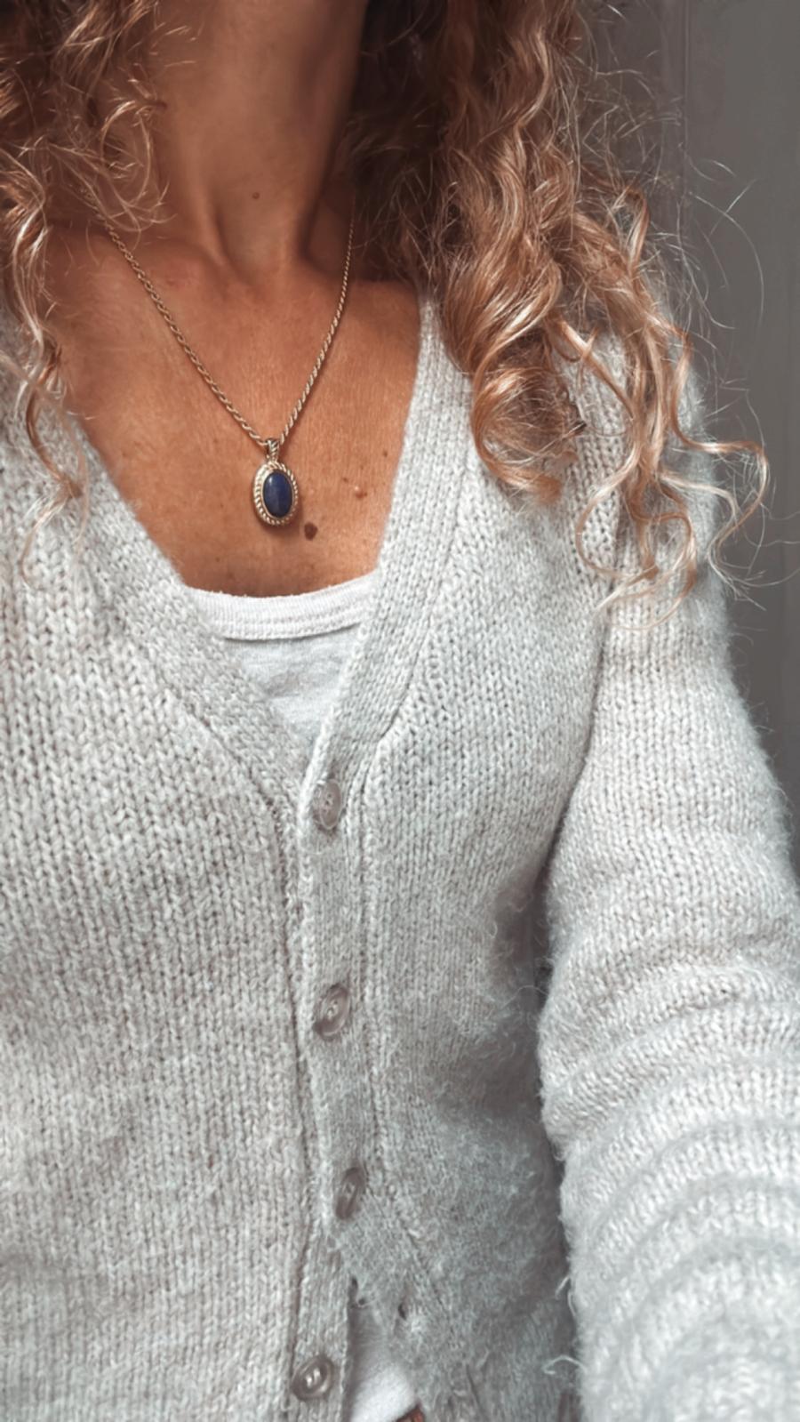 Collana in acciaio inossidabile e lapislazzulo anallergica e waterproof "Milady"