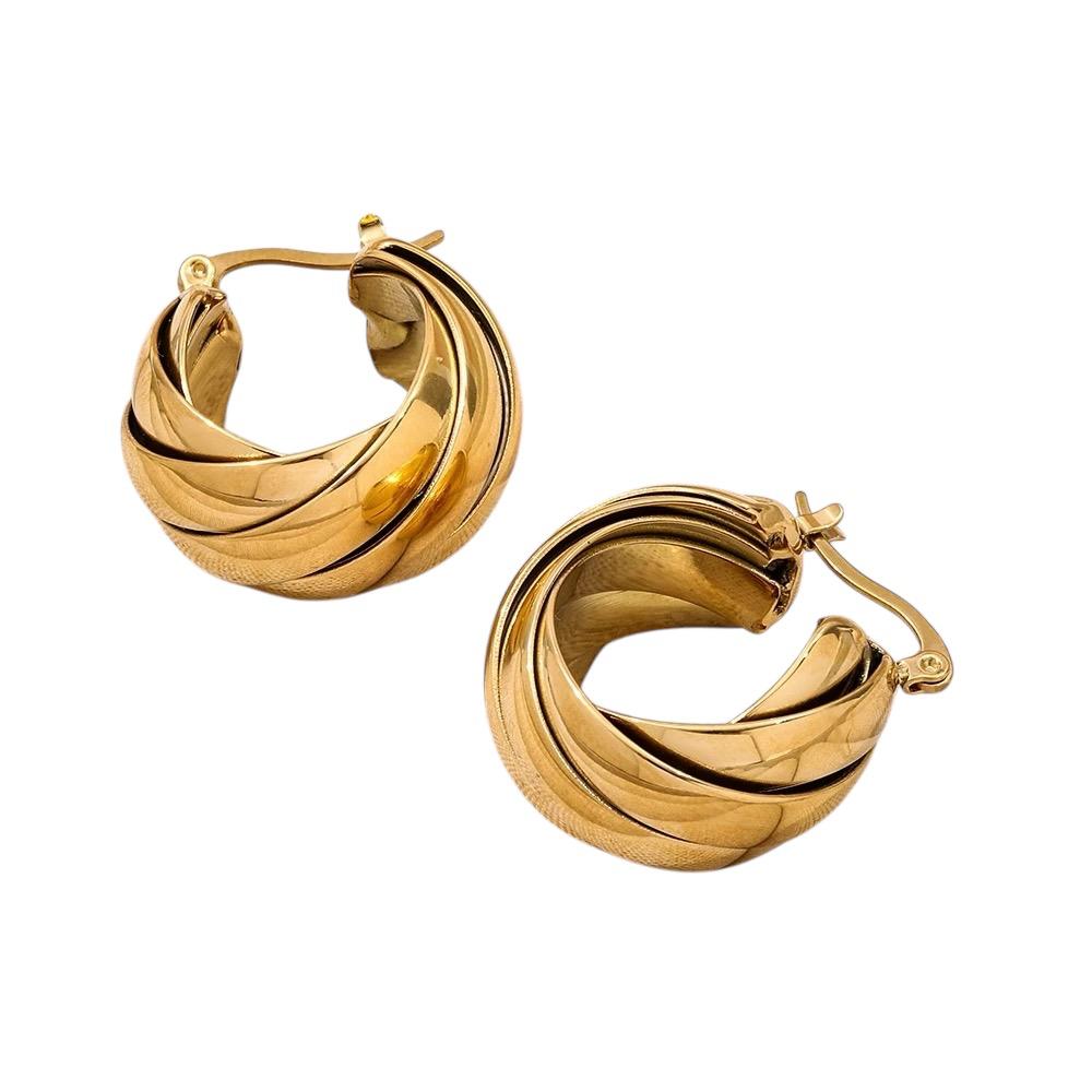 Orecchini in acciaio inossidabile placcati oro 18K anallergici e waterproof "Cosmic"