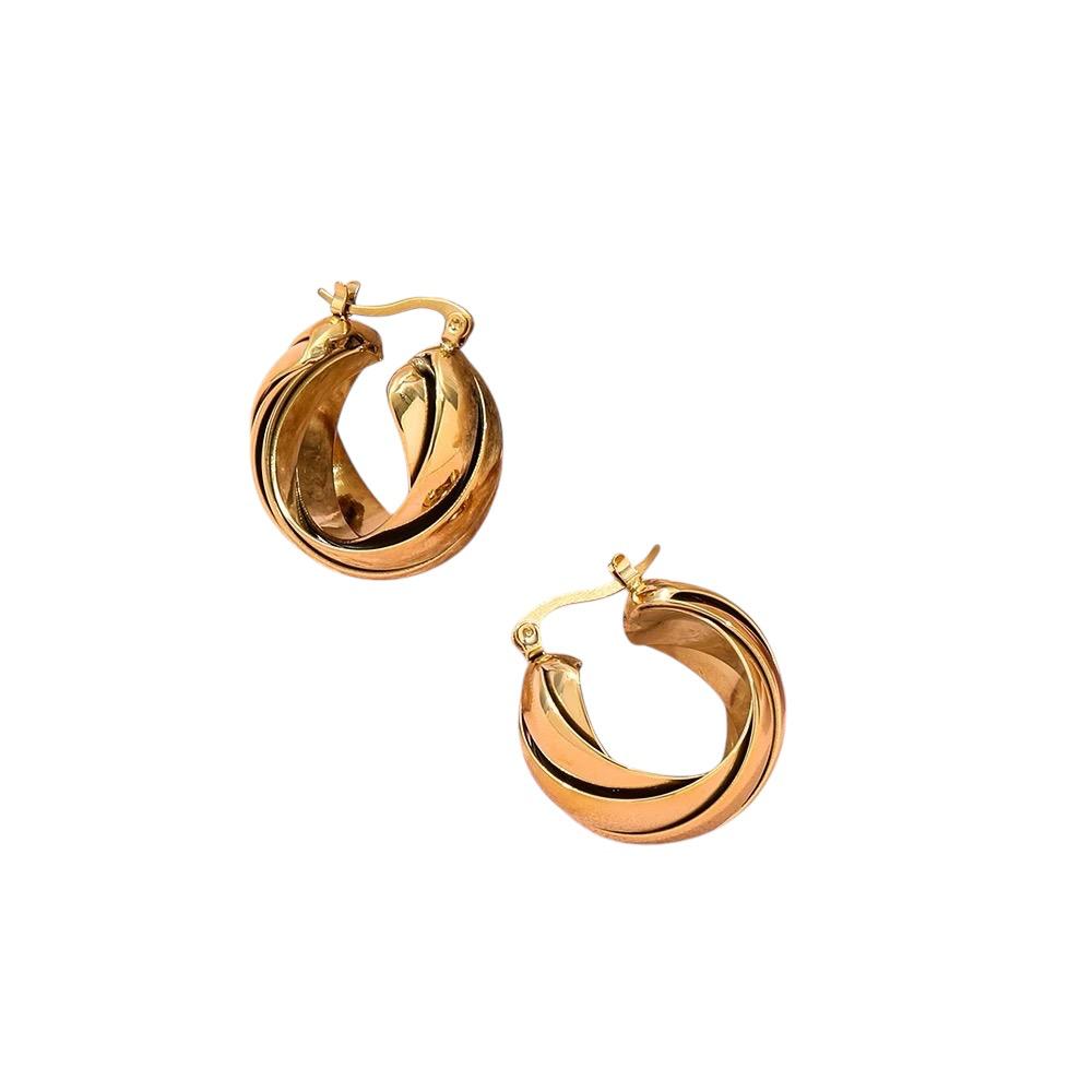 Orecchini in acciaio inossidabile placcati oro 18K anallergici e waterproof "Cosmic"