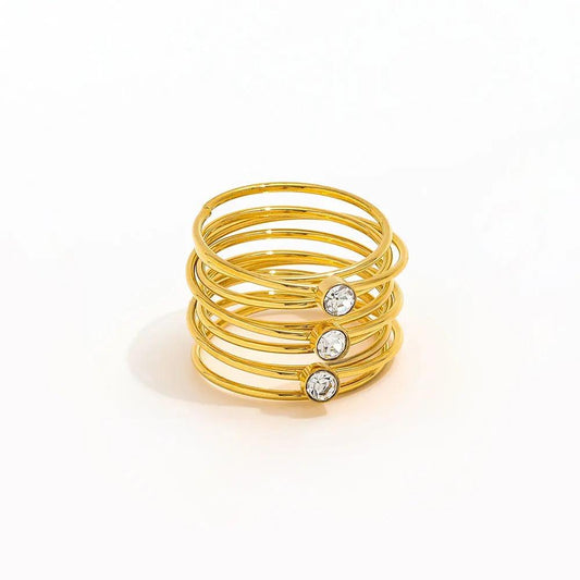 anello unione by LaGal in acciaio inossidabile e zirconi