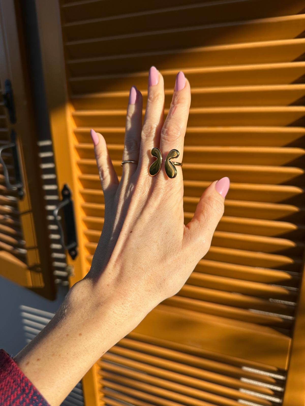 Anello in acciaio inossidabile anallergico e waterproof "Butterfly"