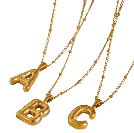 Ciondolo/Collana in acciaio inossidabile anallergica e waterproof "Letterina"