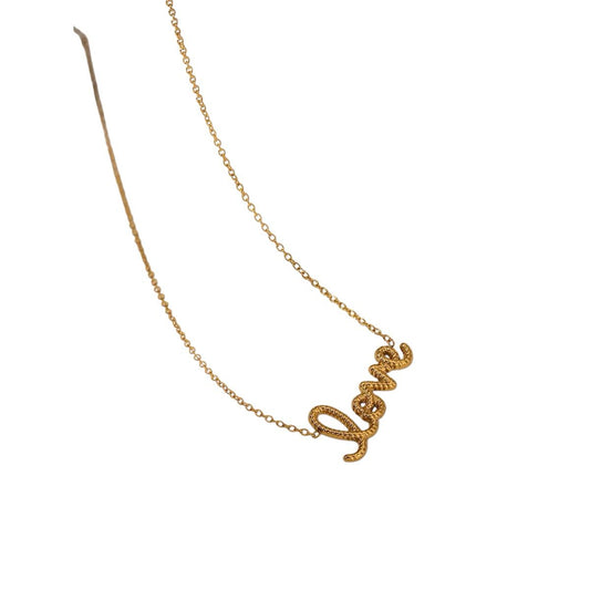 Collana in acciaio inossidabile e anallergica e waterproof "Love"