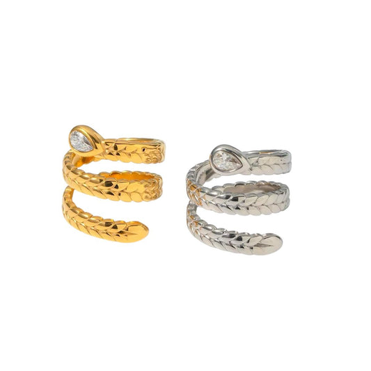 Anello in acciaio inossidabile anallergico e waterproof "Snake"