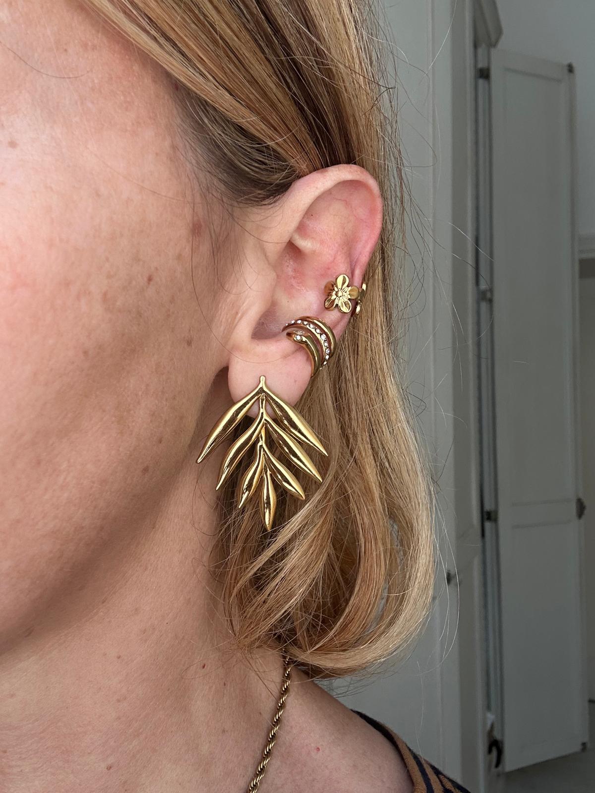 Ear Cuff in acciaio inossidabile anallergici e waterproof "Primavera"