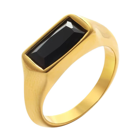 Anello in acciaio inossidabile e zircone anallergico e waterproof "Severus"