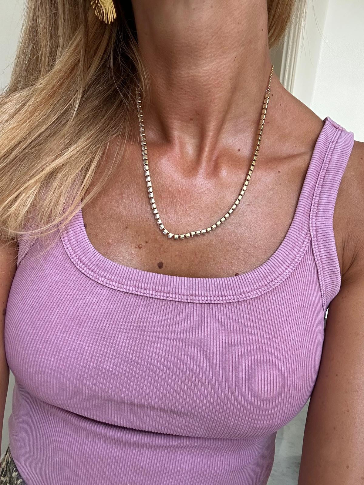 Collana in acciaio inossidabile e zirconi anallergica e waterproof "Belinda"