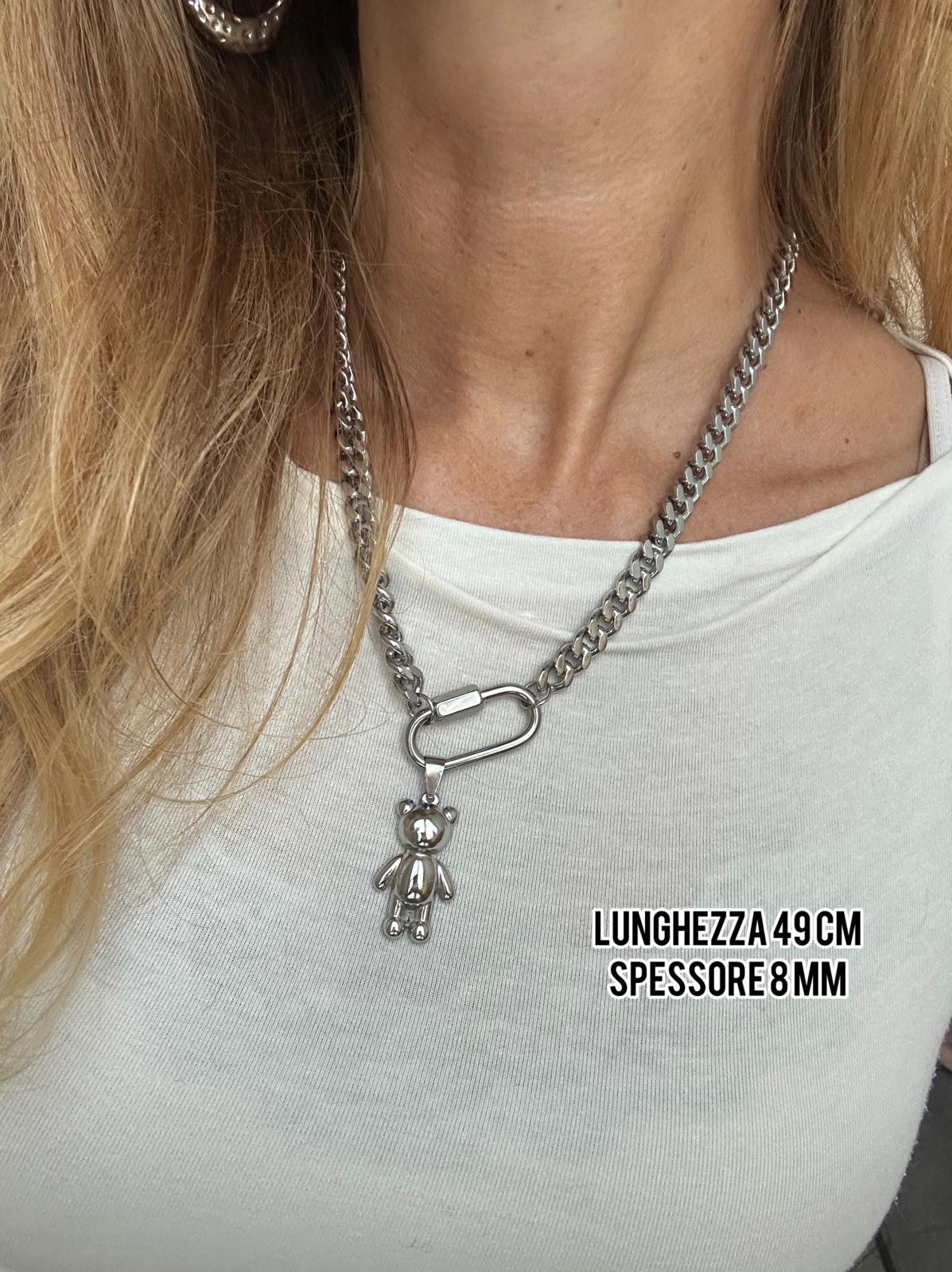 Collana in acciaio inossidabile anallergica e waterproof "Agganciami"