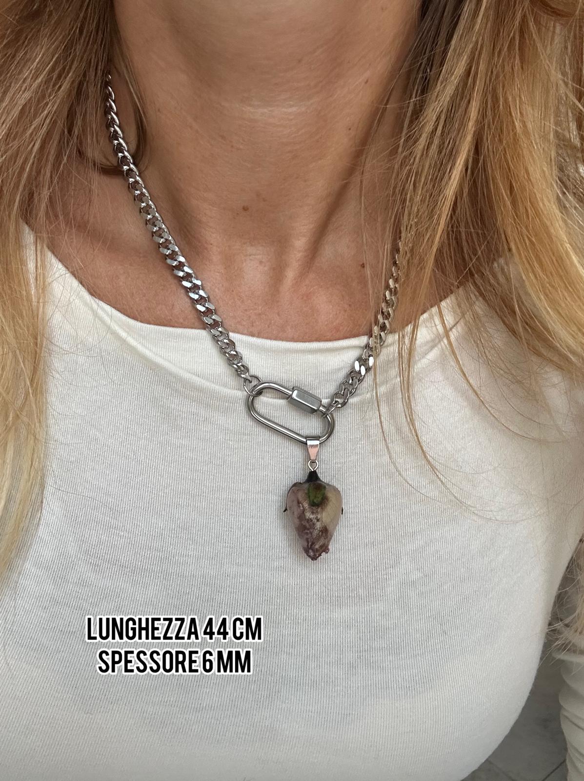 Collana in acciaio inossidabile anallergica e waterproof "Agganciami"