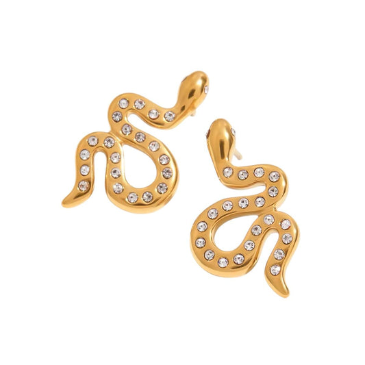 Orecchini in acciaio inossidabile e zirconi anallergici e waterproof "Eden"