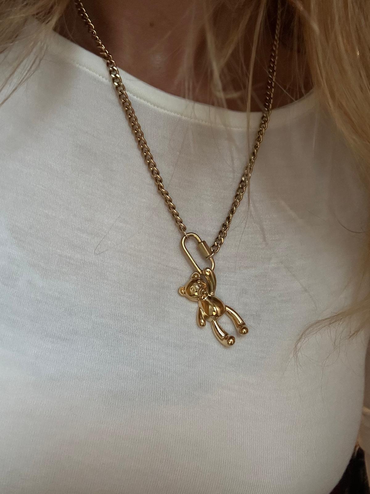 Ciondolo in acciaio inossidabile placcato oro 18k "Orsetto"