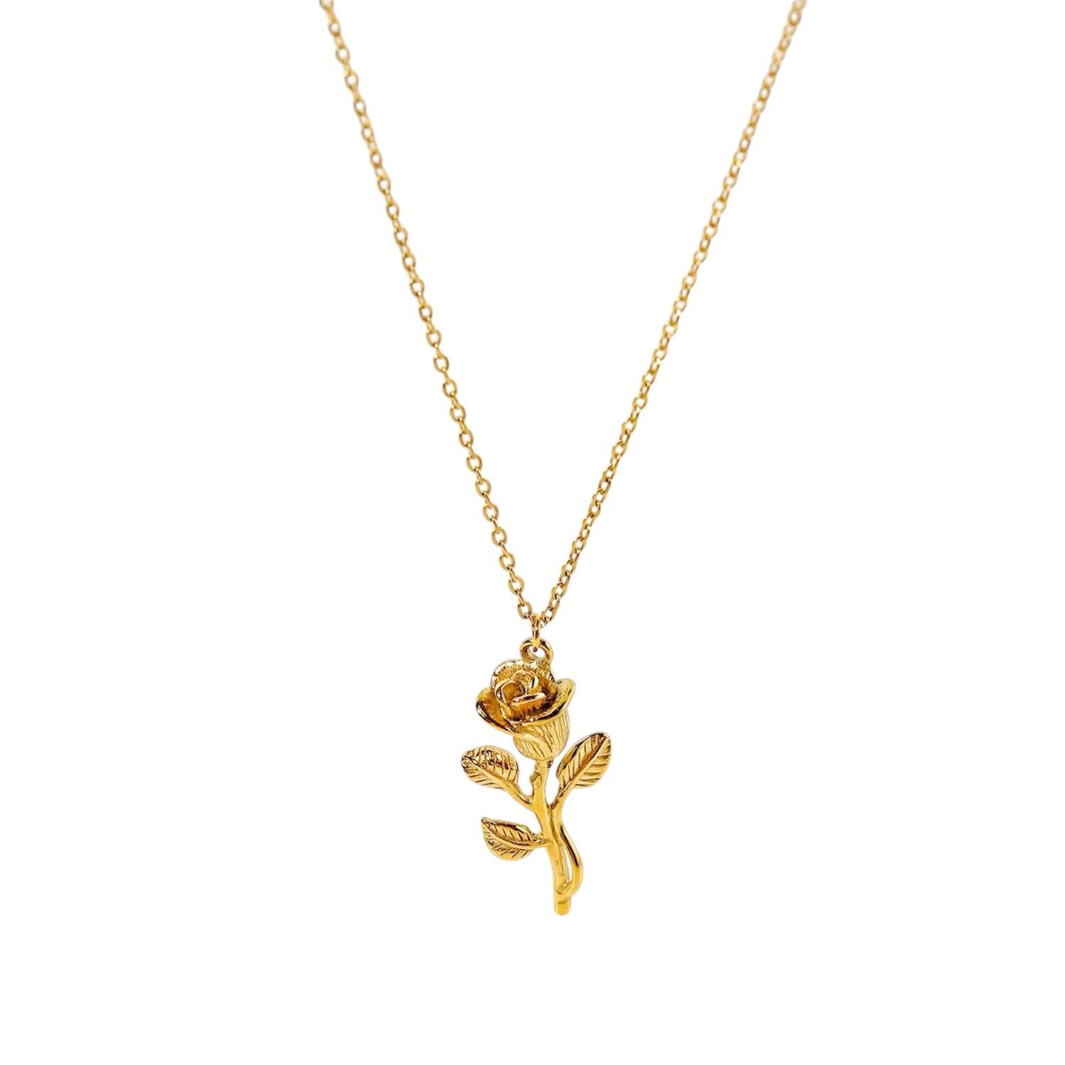 Ciondolo in acciaio inossidabile placcato oro 18k "Belle"