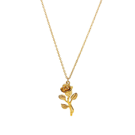 Ciondolo in acciaio inossidabile placcato oro 18k "Belle"