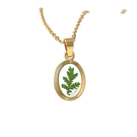 Ciondolo in acciaio inossidabile e vero fiore in resina "Flora"