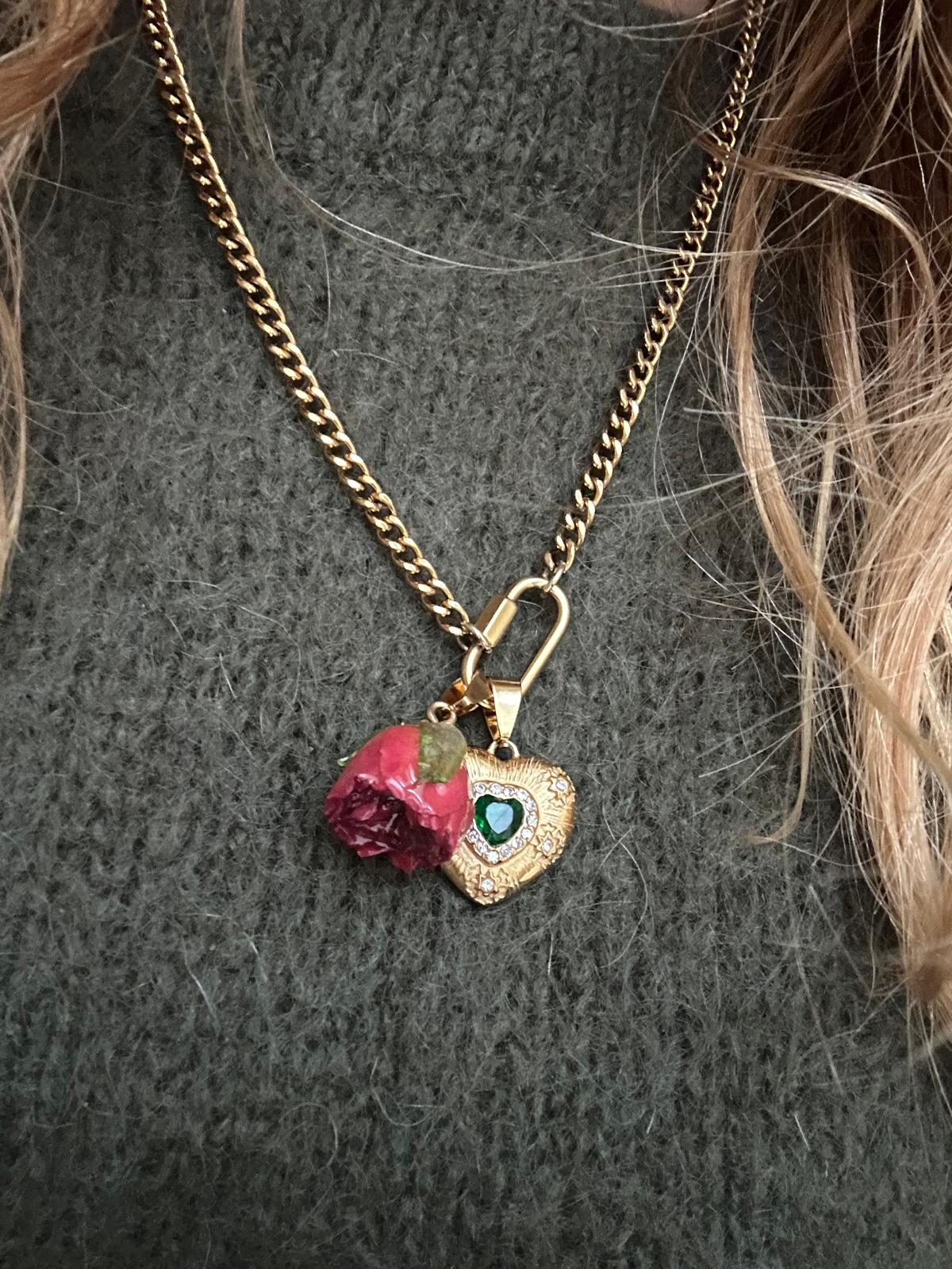 Ciondolo in acciaio inossidabile placcato oro 18k "Silvia"