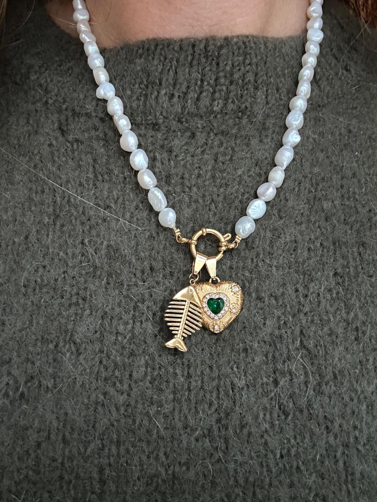 Ciondolo in acciaio inossidabile placcato oro 18k "Silvia"