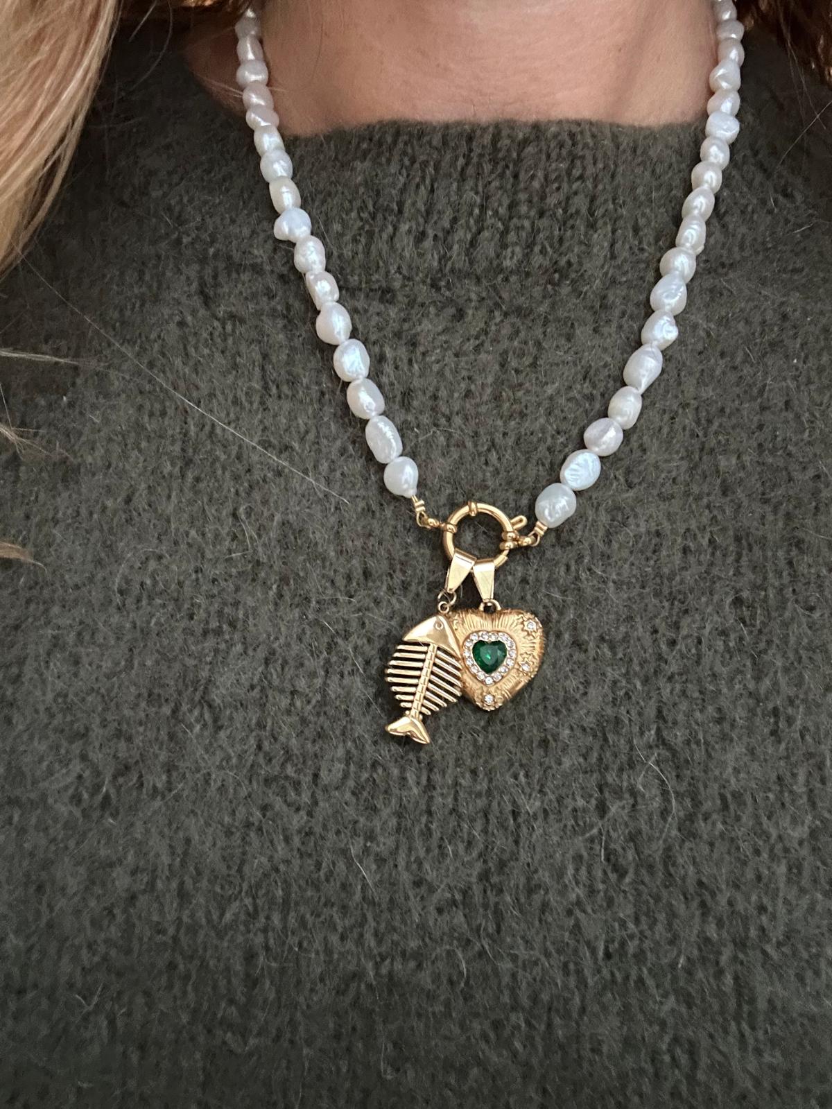 Ciondolo in acciaio inossidabile placcato oro 18k "Silvia"