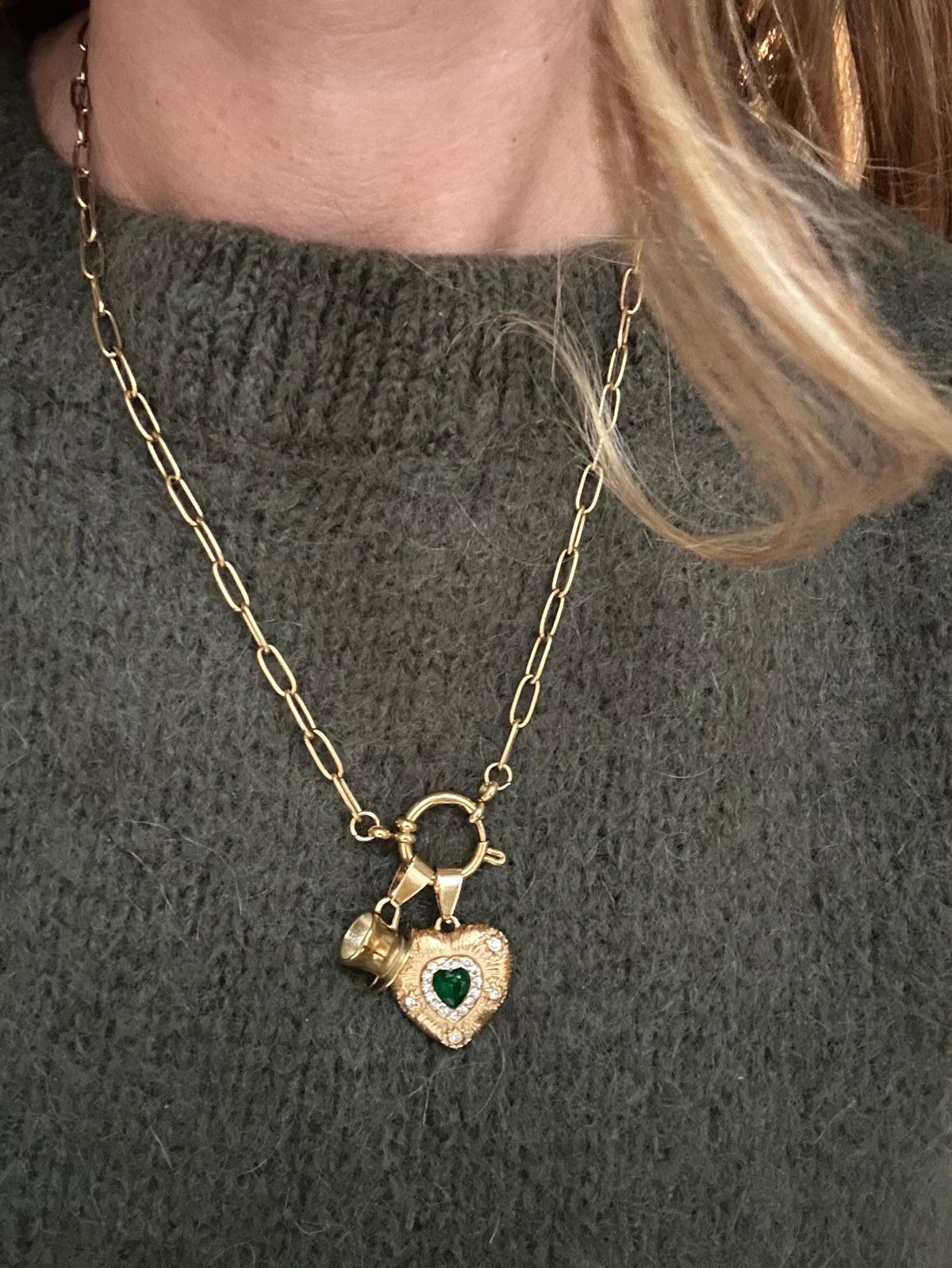 Ciondolo in acciaio inossidabile placcato oro 18k "Silvia"