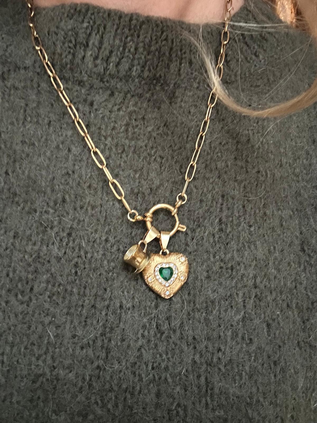 Ciondolo in acciaio inossidabile placcato oro 18k "Silvia"