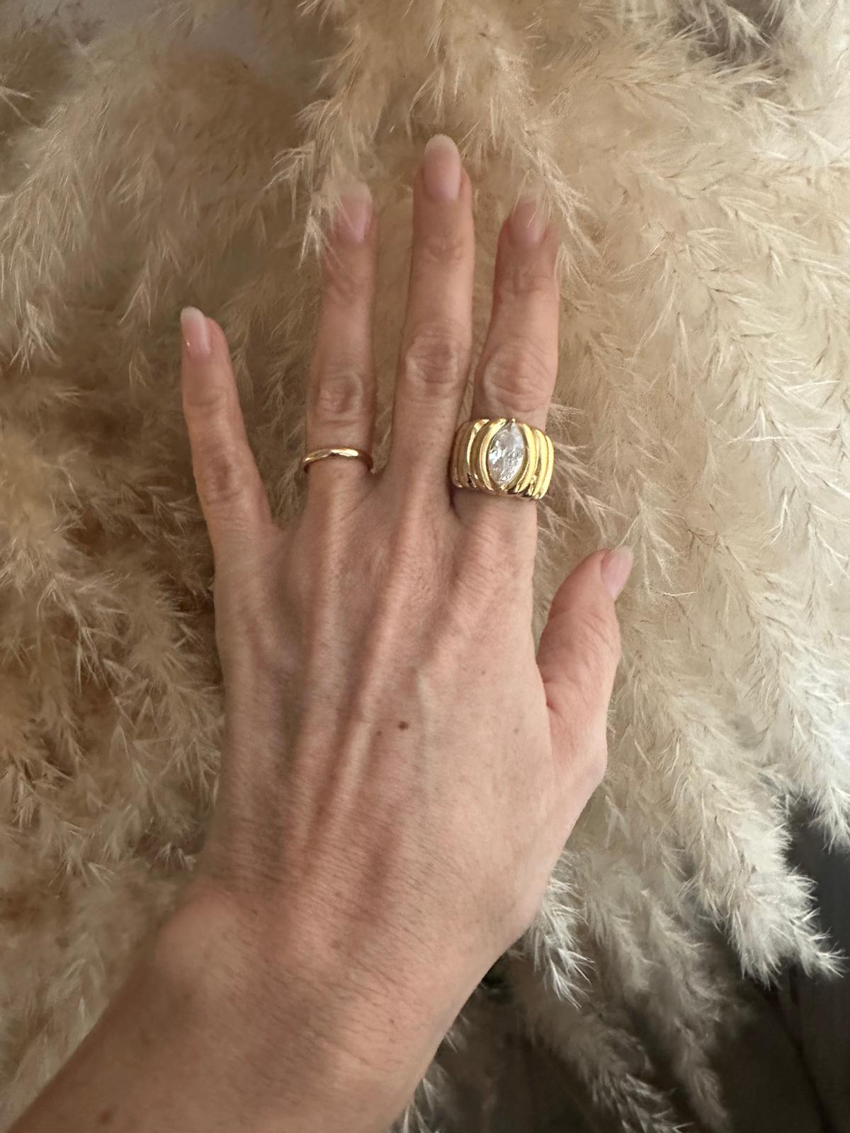 Anello in acciaio inossidabile e zircone anallergico e waterproof "Milly"