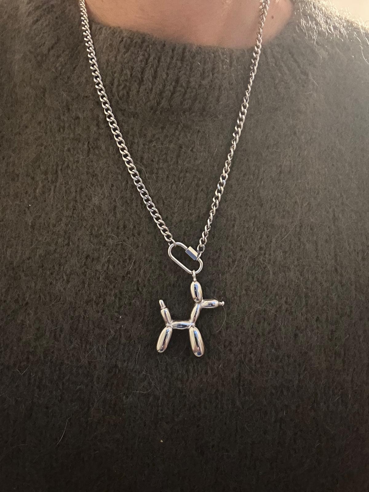 Ciondolo in acciaio inossidabile placcato oro 18k "Dog Baloon"