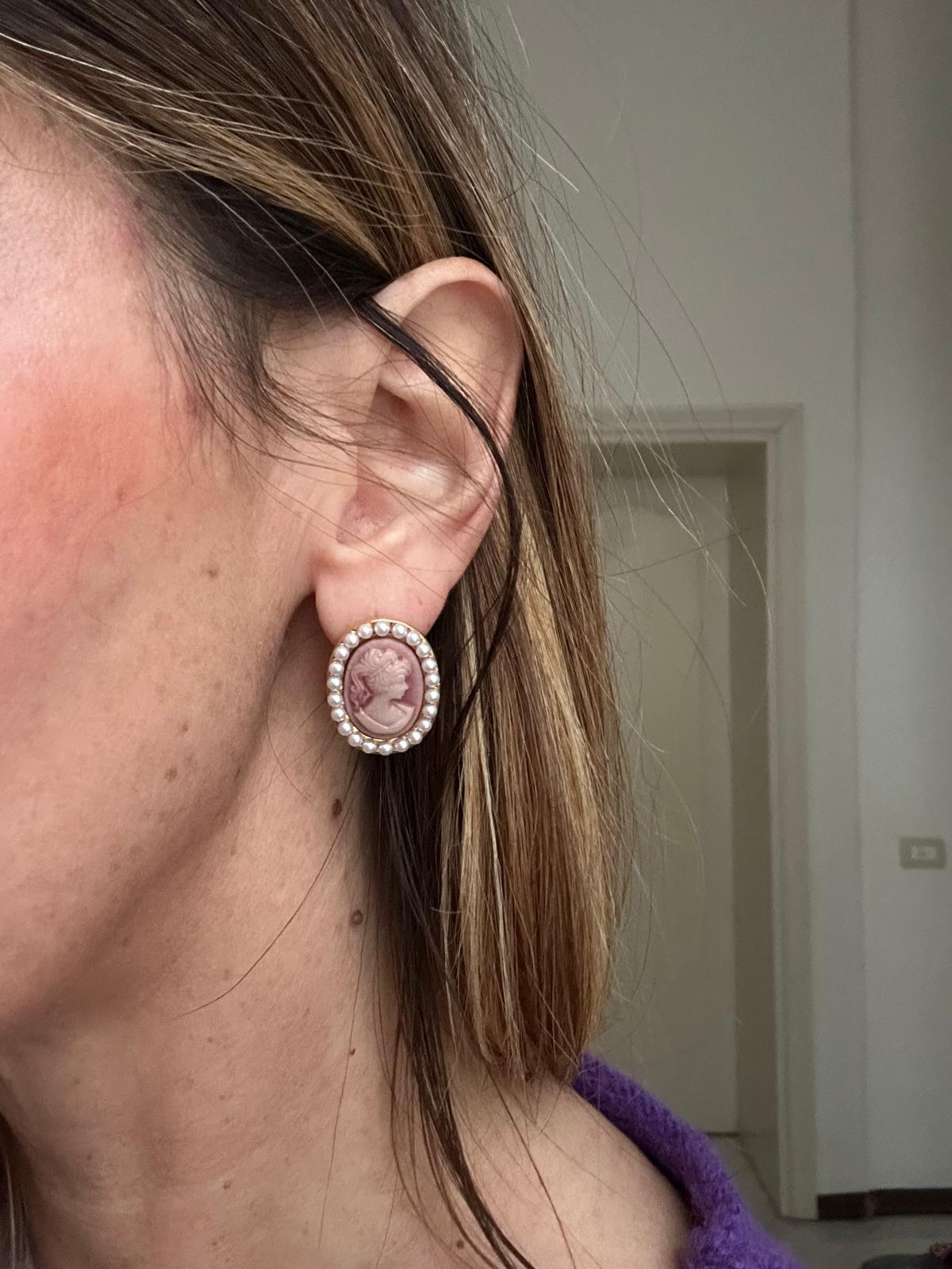 Orecchini in acciaio inossidabile e zirconi anallergici e waterproof "Cameo"