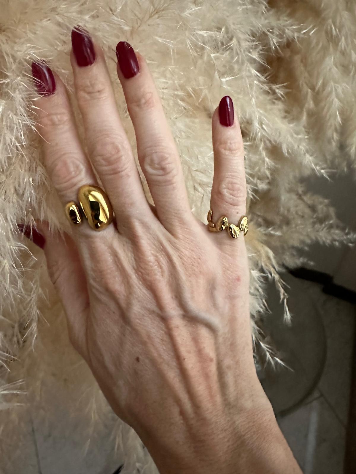 Anello da mignolo regolabile, anallergico e waterproof placcato oro 18K "Chicco"