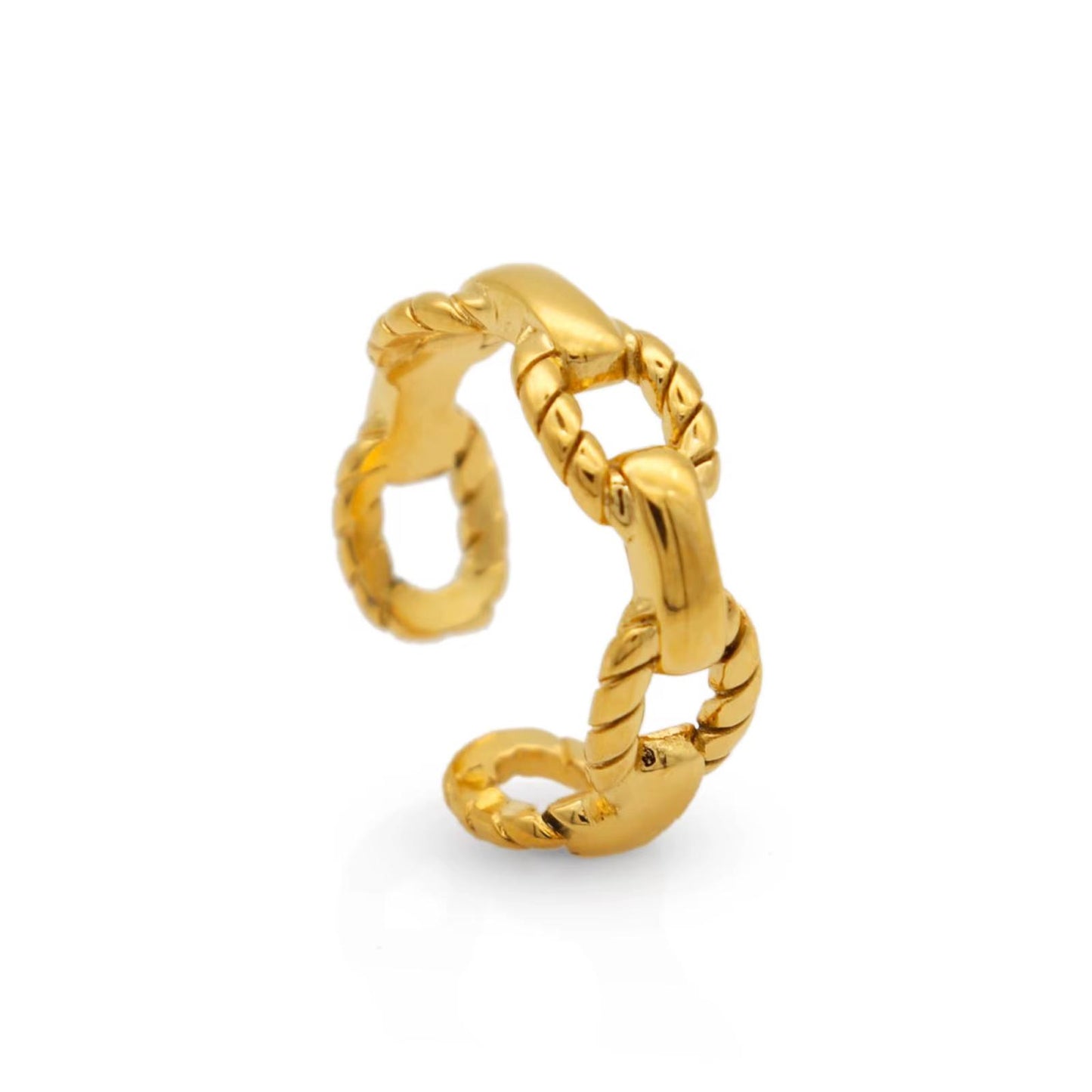 Anello da mignolo regolabile, anallergico e waterproof placcato oro 18K "Spillo"