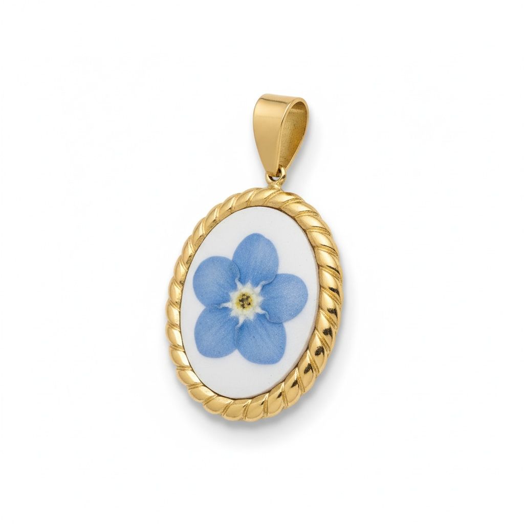 Ciondolo in acciaio inossidabile e resina "Iris"