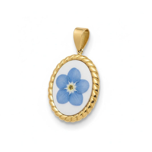 Ciondolo in acciaio inossidabile e resina "Iris"