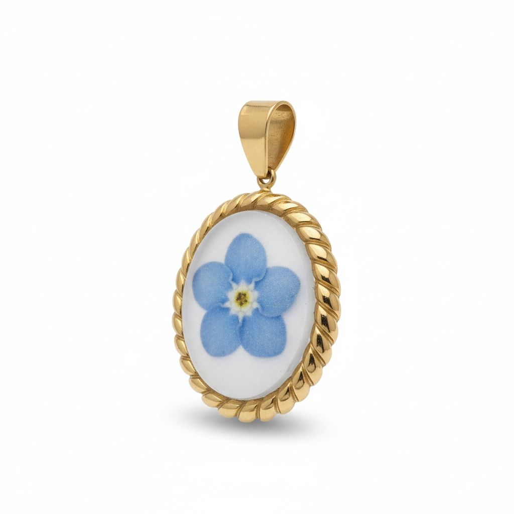 Ciondolo in acciaio inossidabile e resina "Iris"