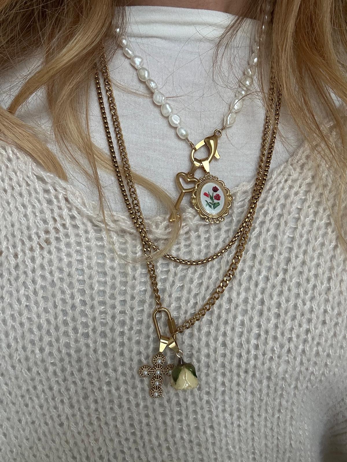 Ciondolo in acciaio inossidabile e resina "Liz"