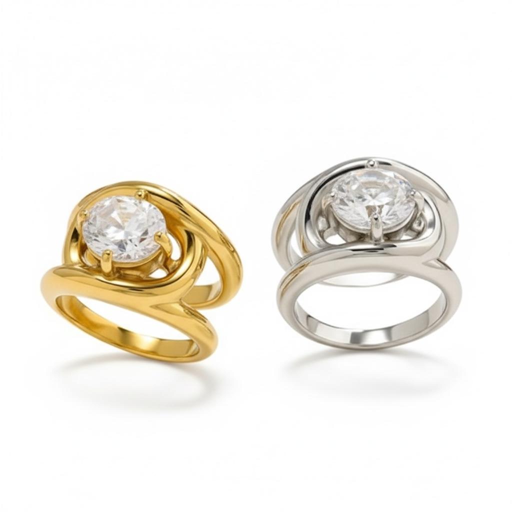 Anello in acciaio inossidabile e zircone anallergico e waterproof "Attimo"