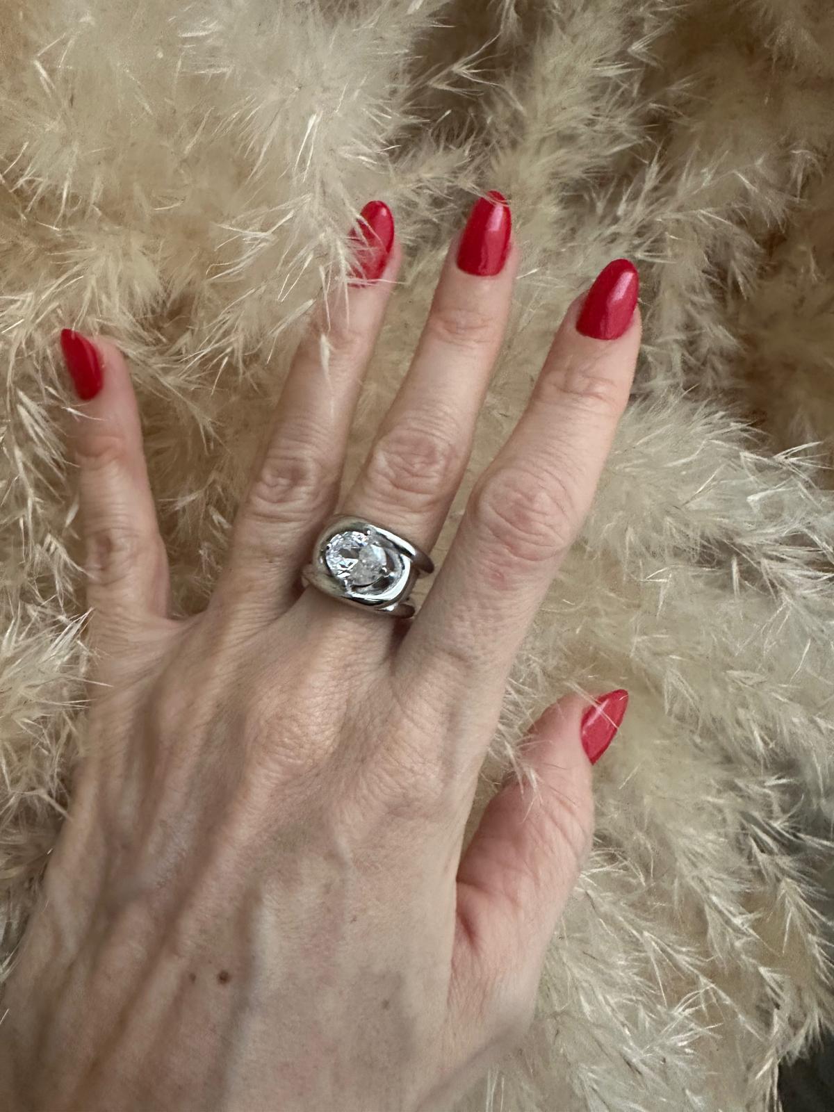 Anello in acciaio inossidabile e zircone anallergico e waterproof "Attimo"