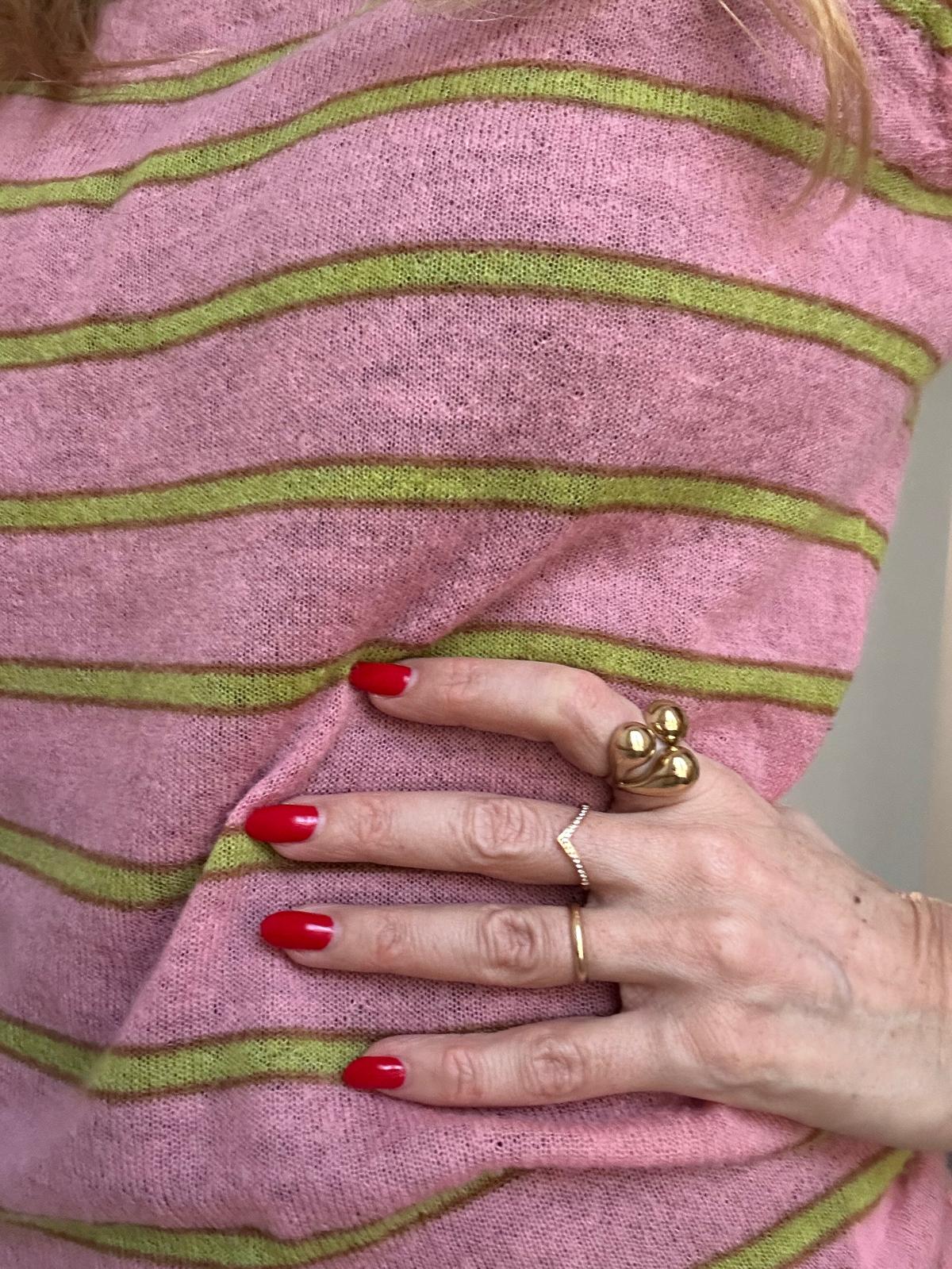 Anello in acciaio inossidabile, anallergico e waterproof placcato oro 18K "Bibi"