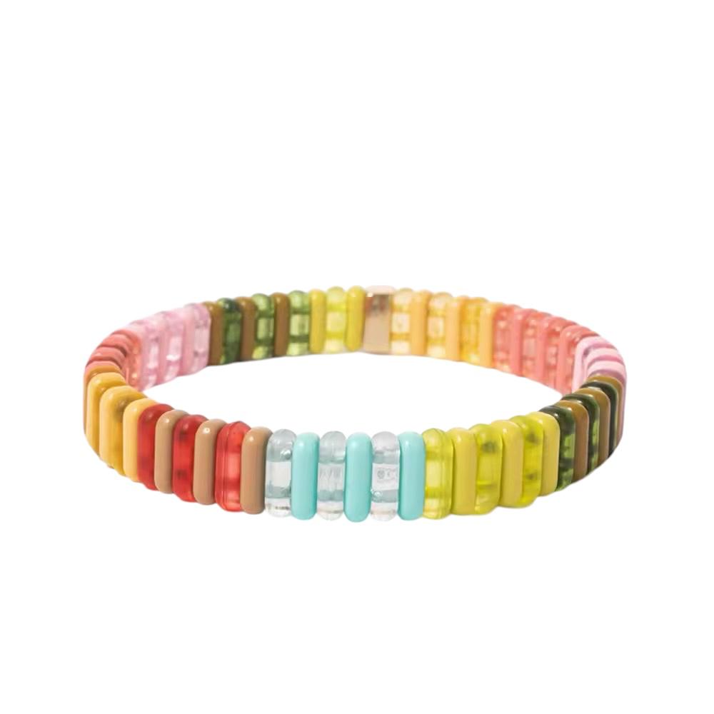 Bracciale in acrilico e filo elastico "Preppy"