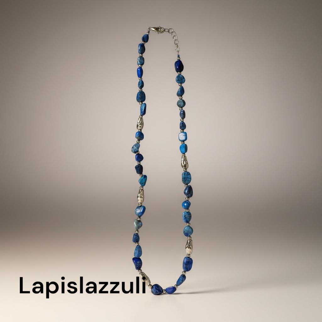 Collana in acciaio inossidabile e perle in pietra naturale "Blush"