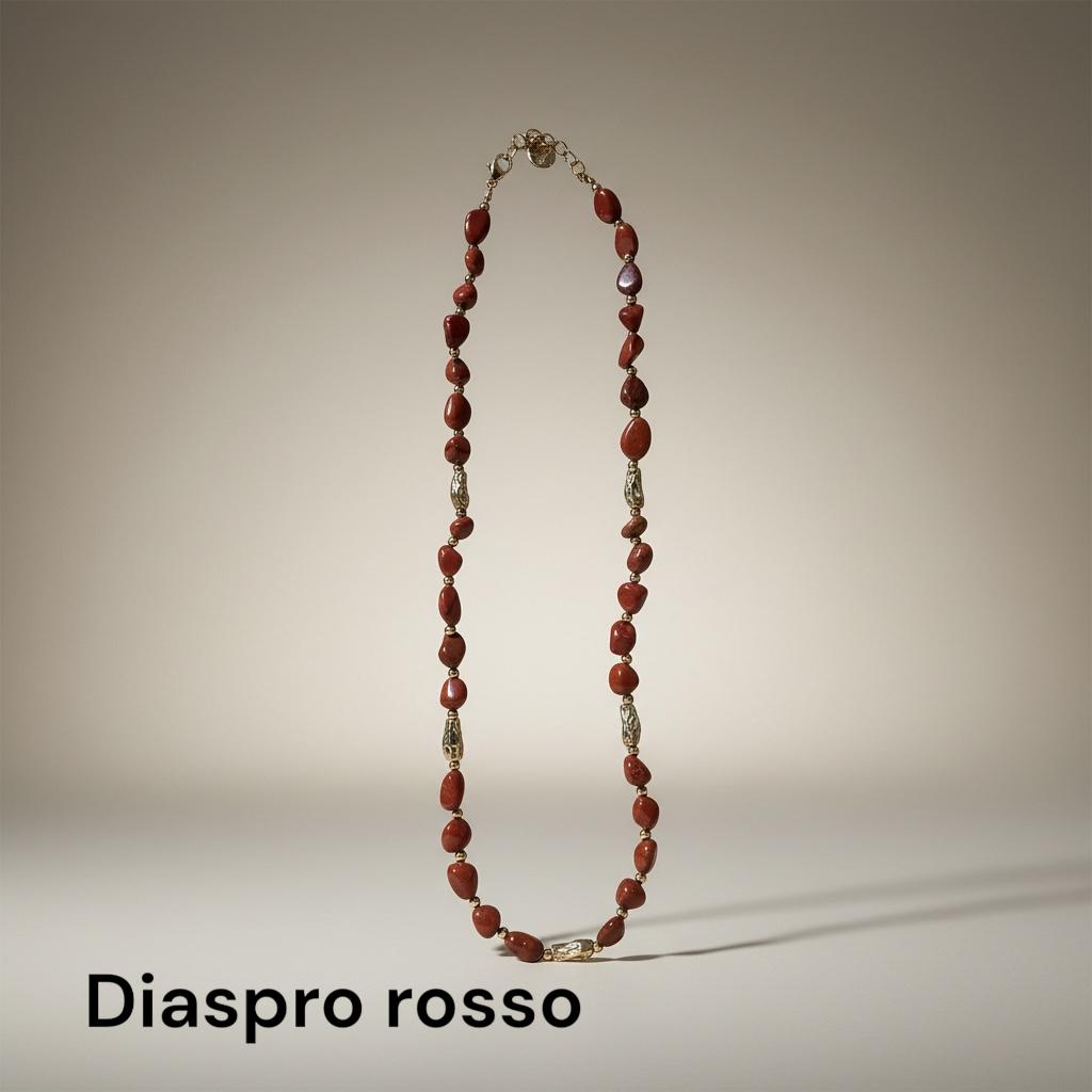 Collana in acciaio inossidabile e perle in pietra naturale "Blush"
