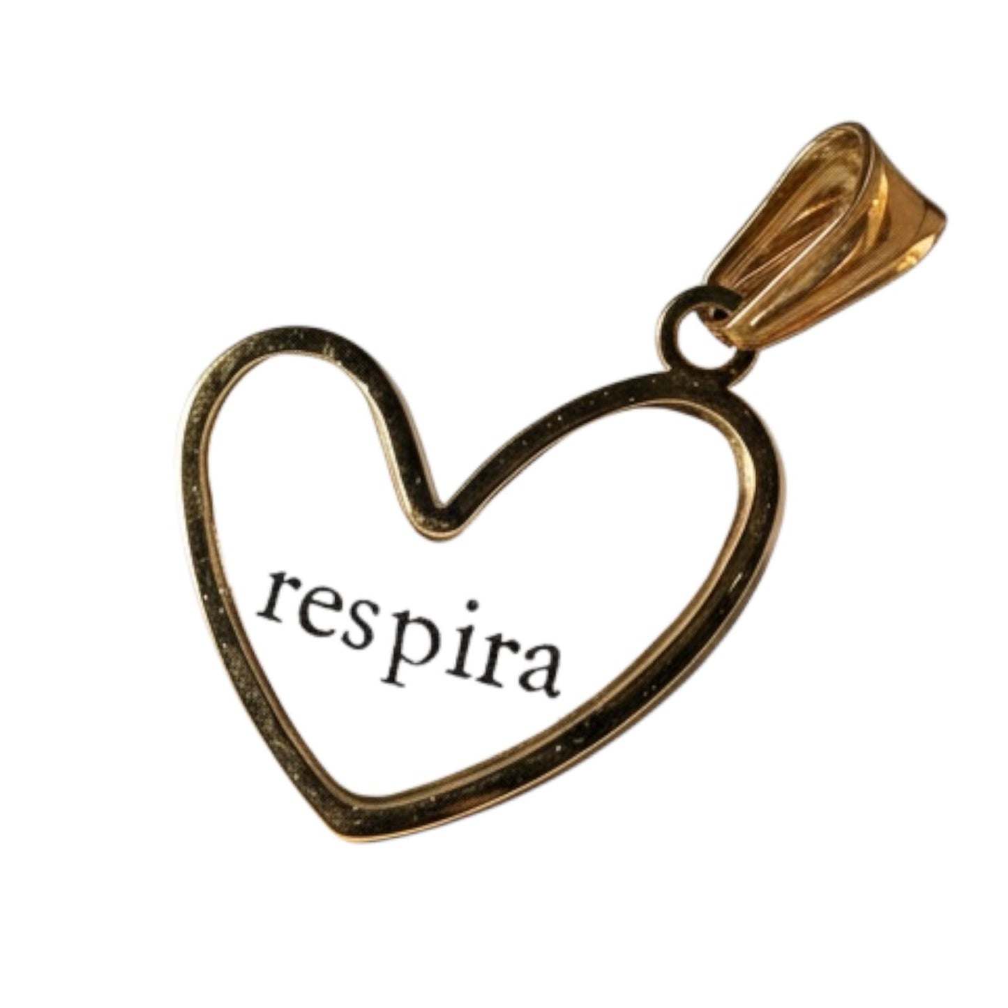 Ciondolo smaltato in acciaio inossidabile placcato oro 18K "Respira"
