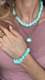 Bracciale con perle di pietra dura e acciaio inossidabile "Salina"