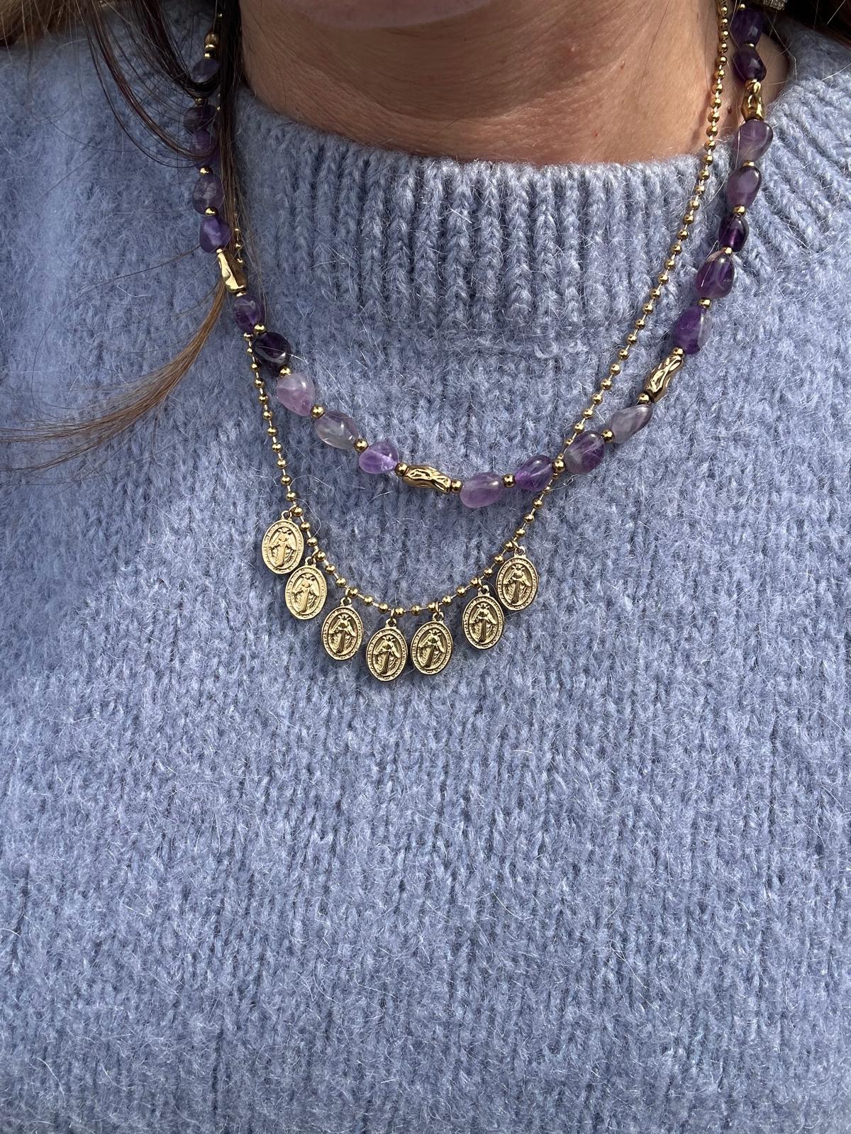 Collana in acciaio inossidabile anallergica e waterproof "Madonnina"