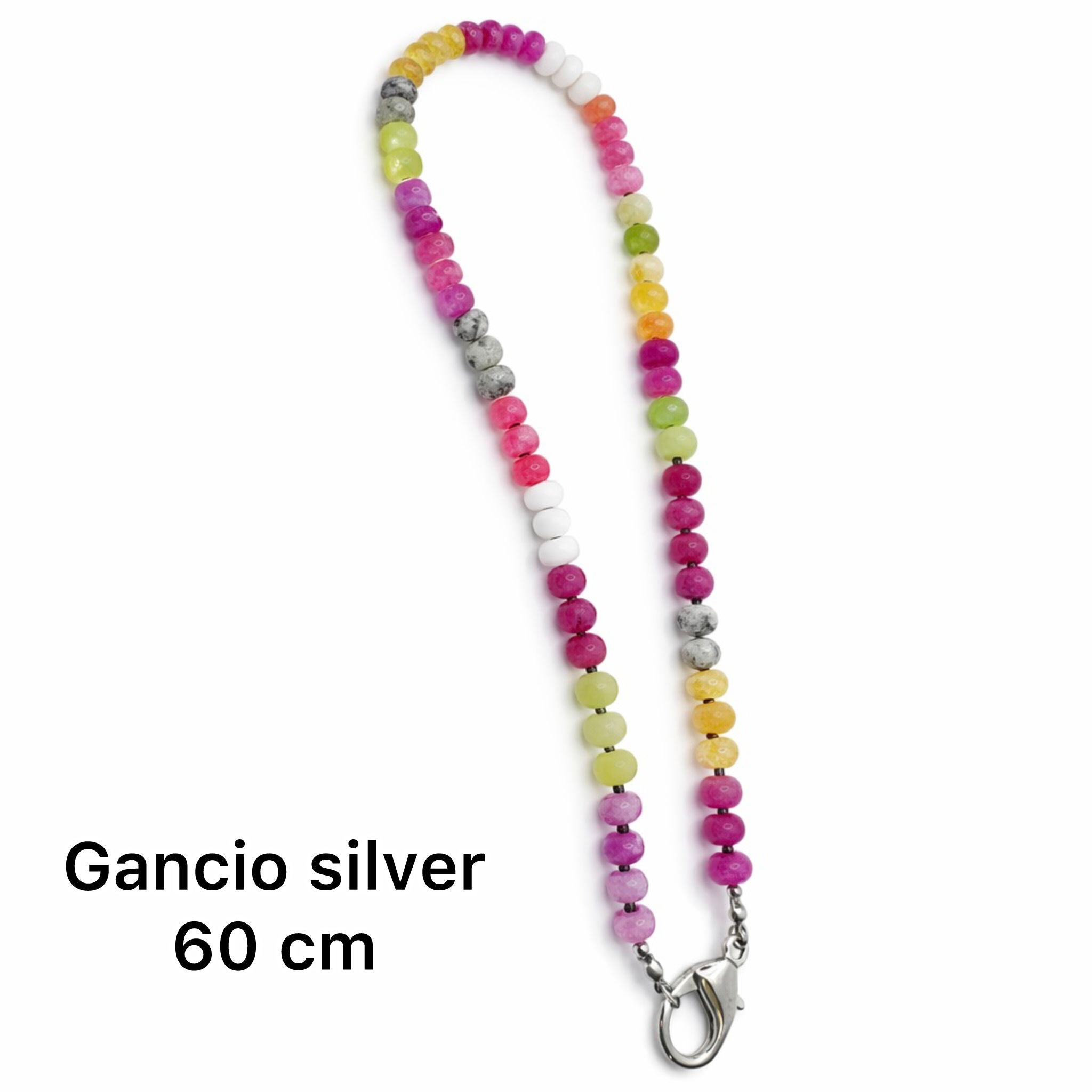Collana in acciaio inossidabile e perle in pietra naturale "Debby"
