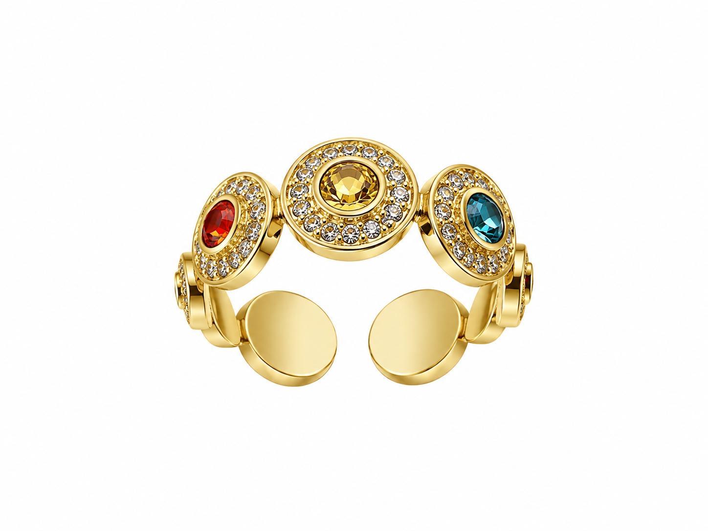 Anello regolabile, anallergico e waterproof placcato oro 18K "Elena"
