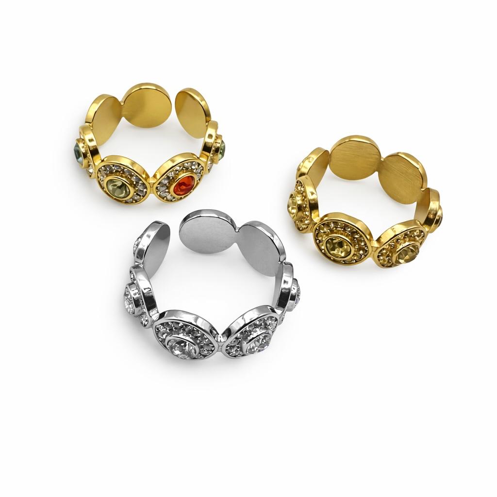 Anello regolabile, anallergico e waterproof placcato oro 18K "Elena"