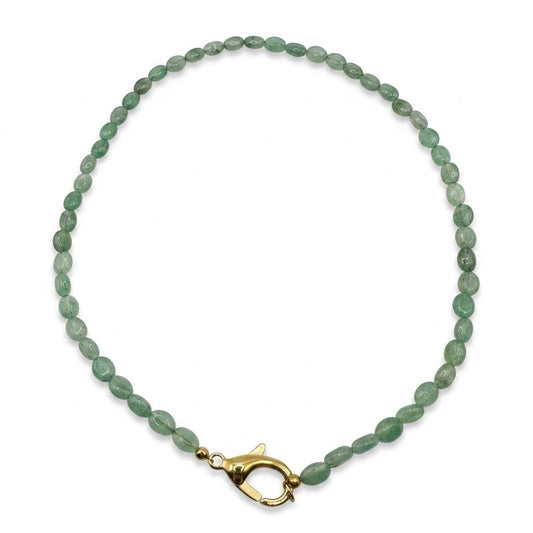 Collana in acciaio inossidabile e avventurina verde "Salvia"