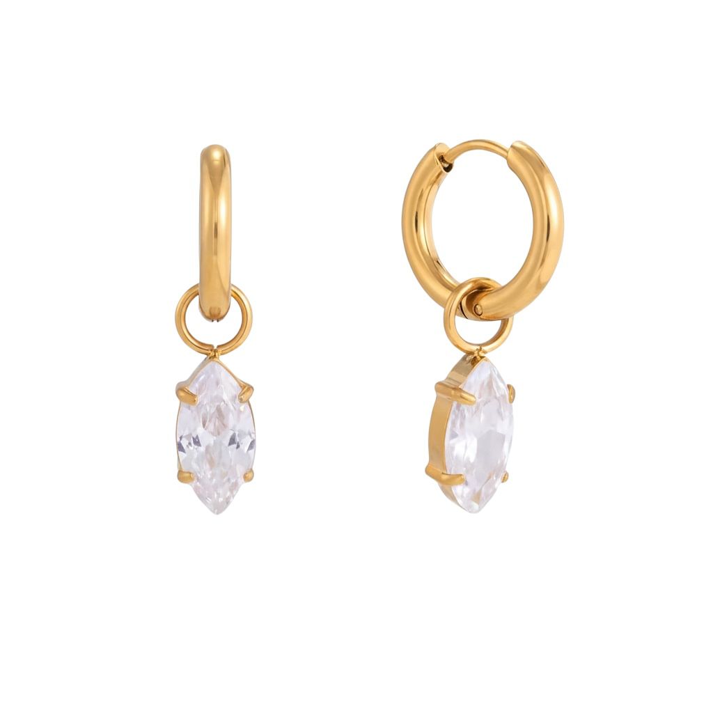 Orecchini in acciaio inossidabile anallergici e waterproof placcati oro 18K "Scintilla"