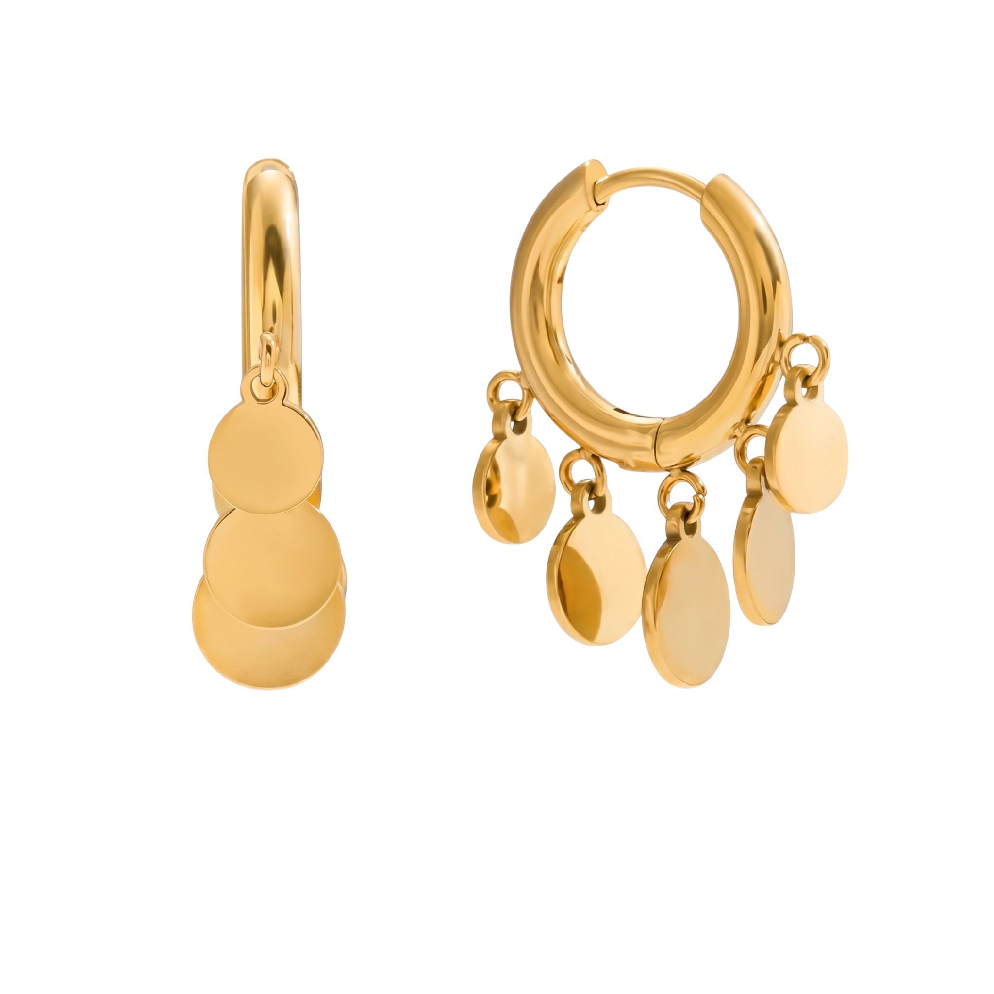 Orecchini in acciaio inossidabile anallergici e waterproof placcati oro 18K "Marisa"