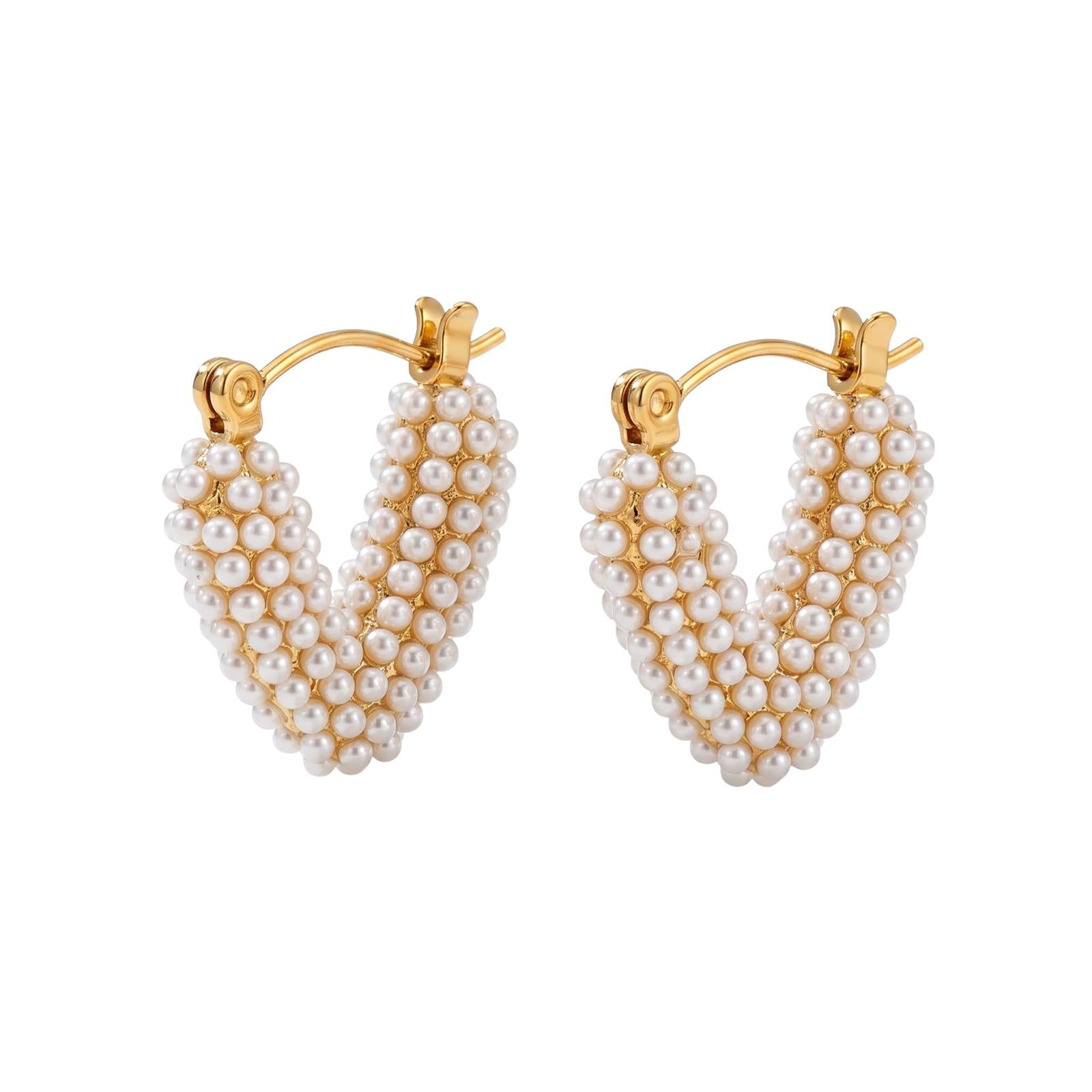 Orecchini in acciaio inossidabile anallergici e waterproof placcati oro 18K "Vittoria"